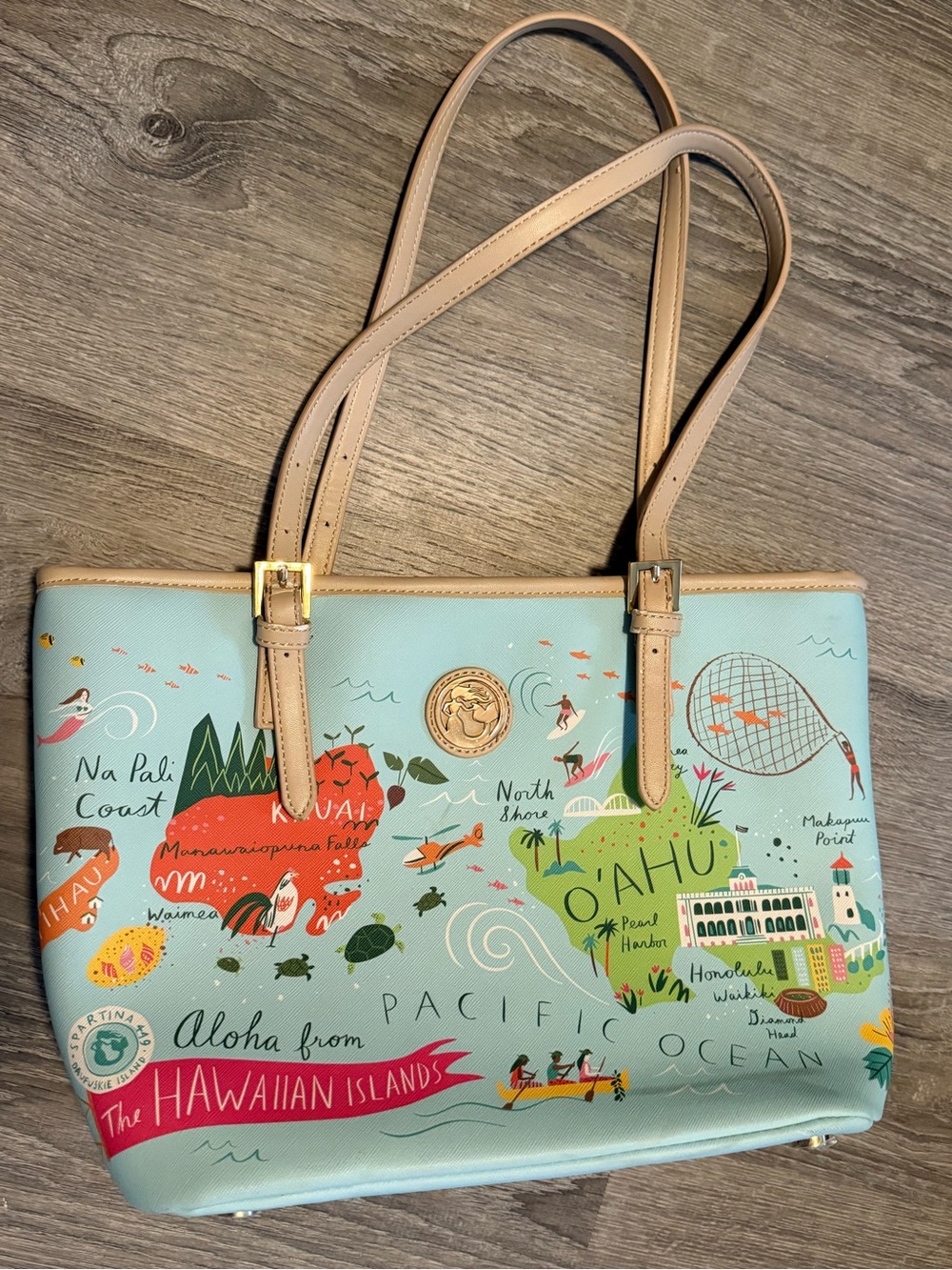 Spartina 449 Hawaii Exclusive Island Hawaiian Print Purse Tote
